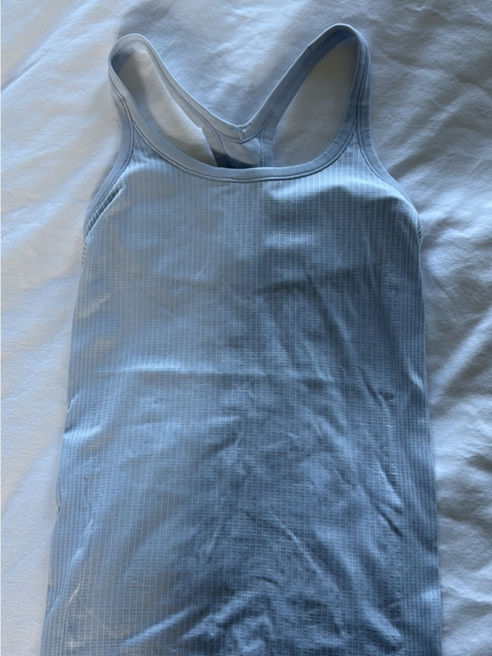 lululemon athletica Light Blue Ribbed Racerback Tank